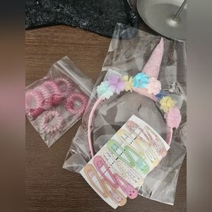 Unicorn Headband and Hair Clip Set for Kids